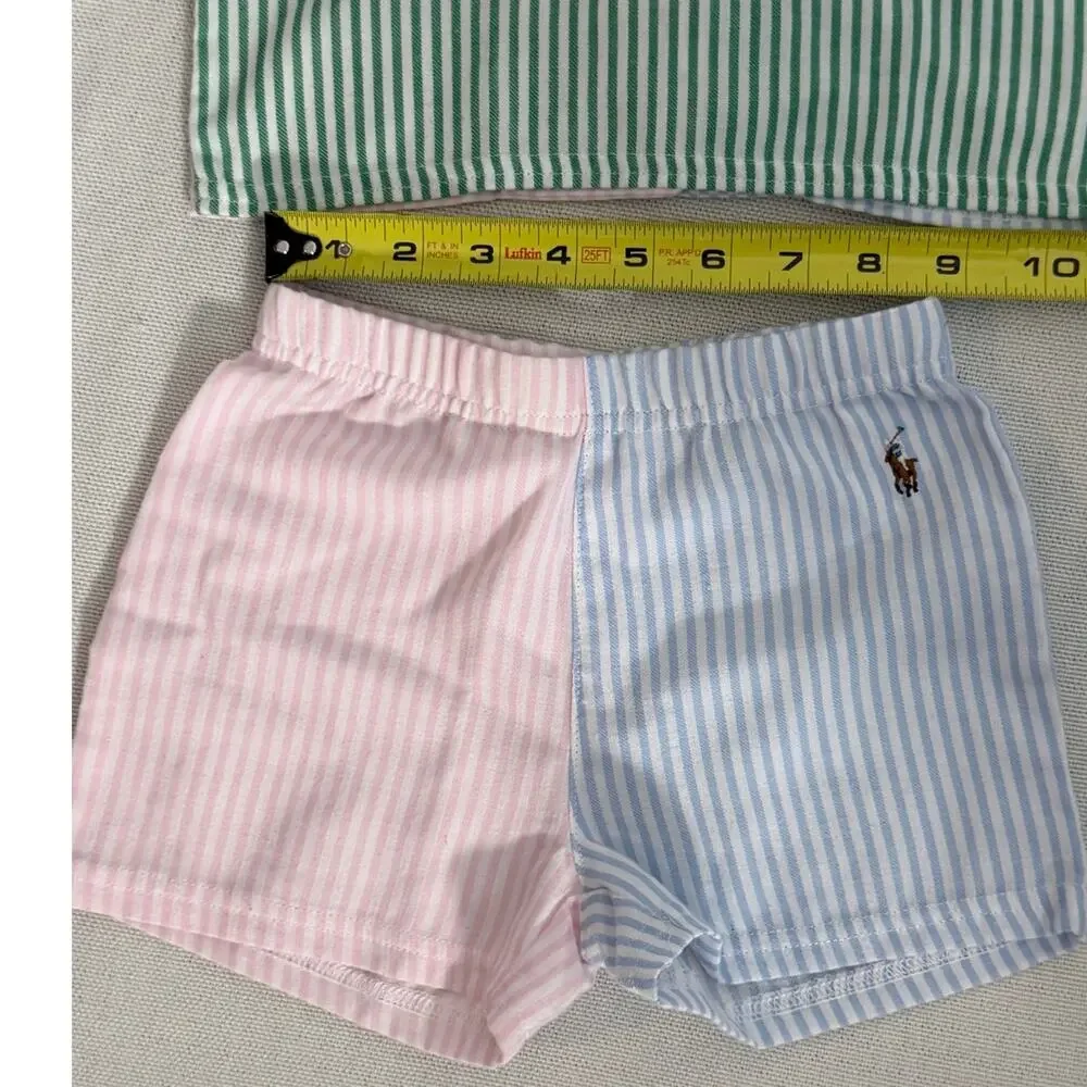 Ralph Lauren Twill Fun Color block Sleep Set size 3-4